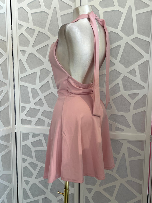 Open back mini dress