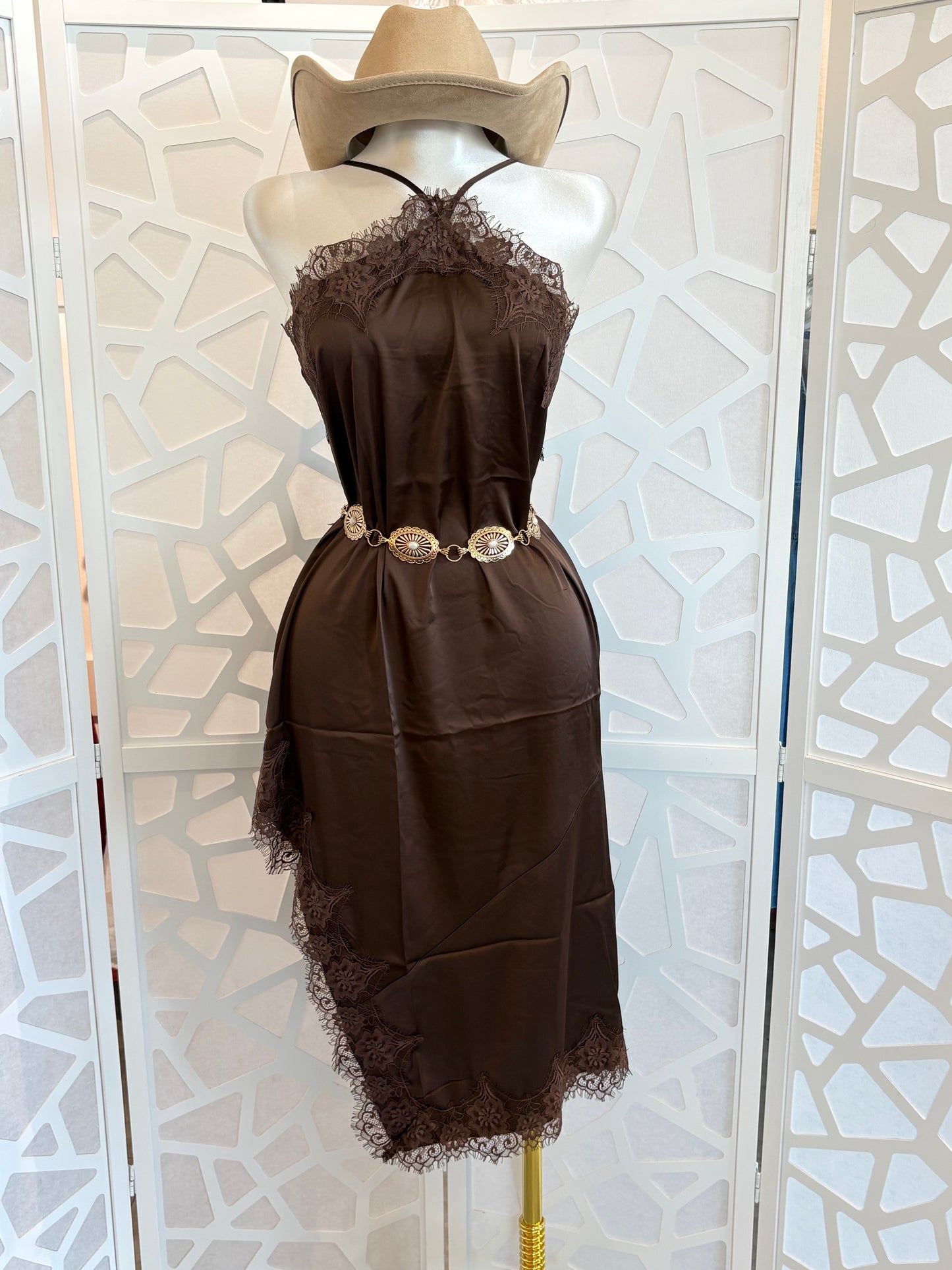 Satin Midi Slip Dress
