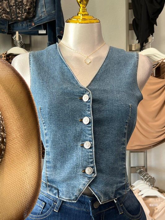 Stretch Denim Vest