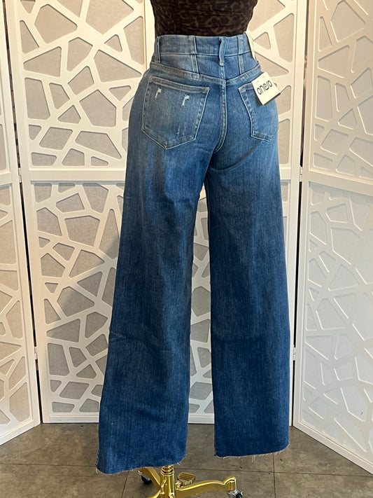 Tall Mid Rise Wide Leg Denim Jeans