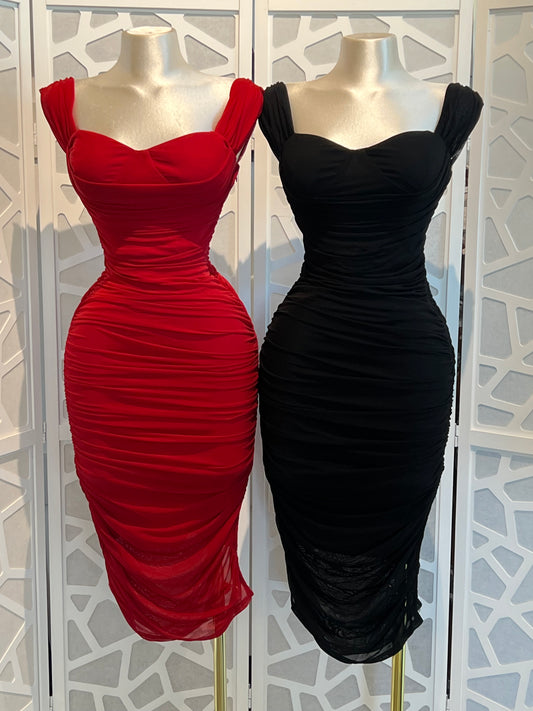 MESH MIDI BODYCON DRESS