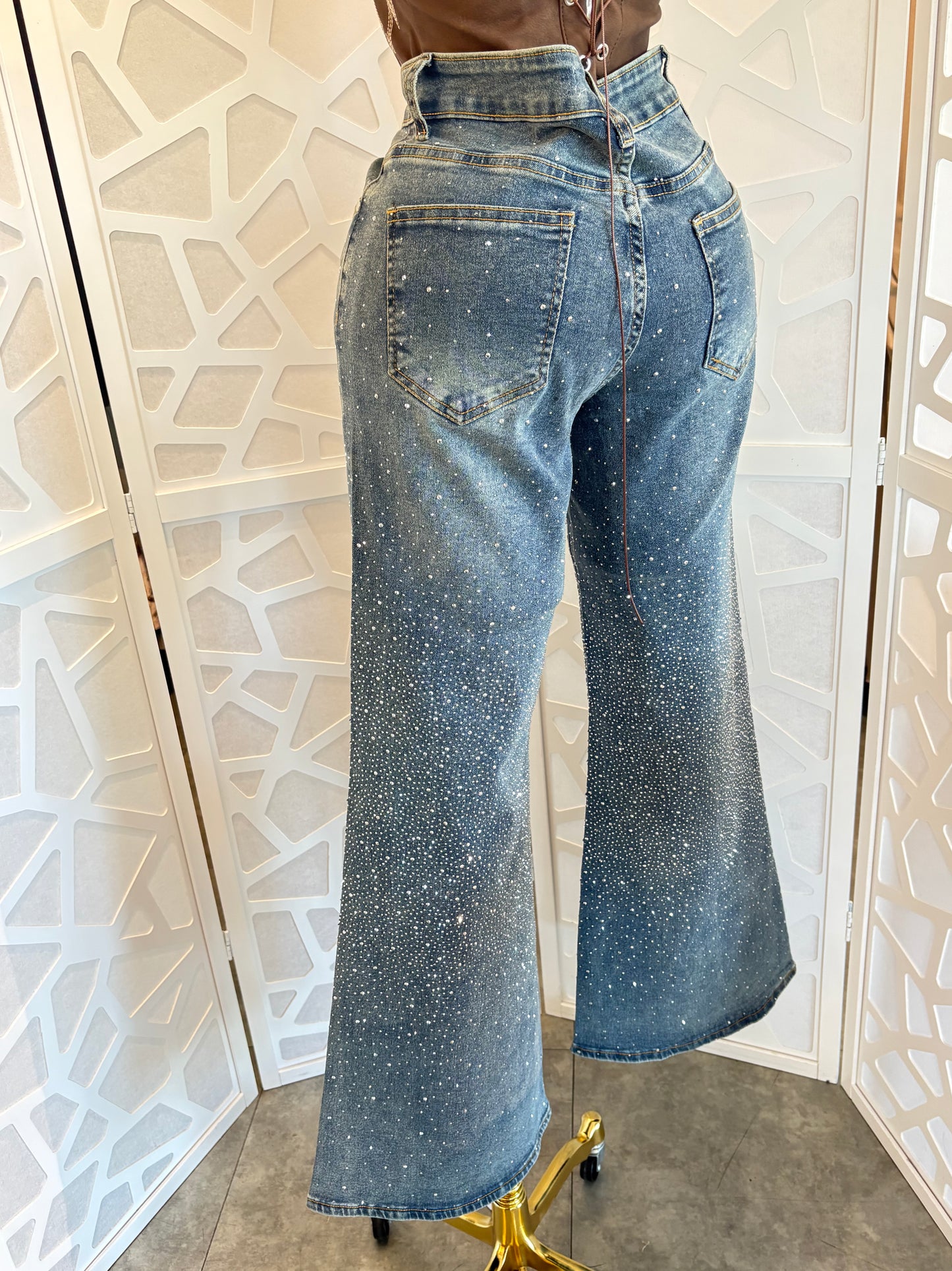 SUPER FLARE CRYSTAL JEANS