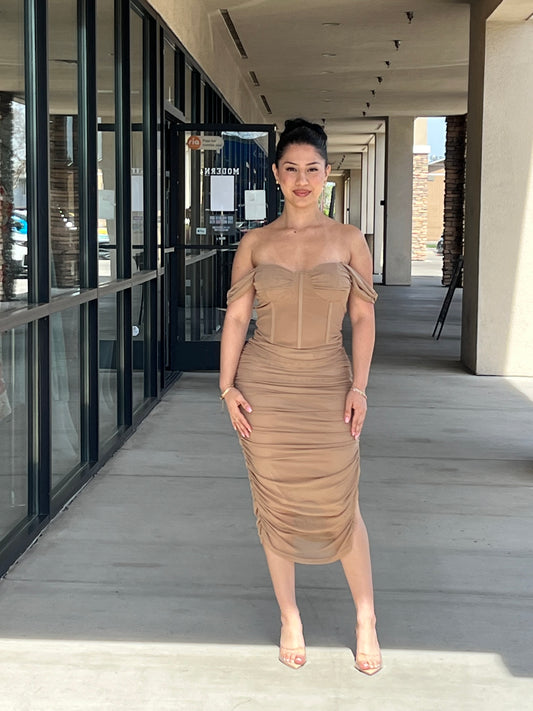 Alyssa Mesh midi dress