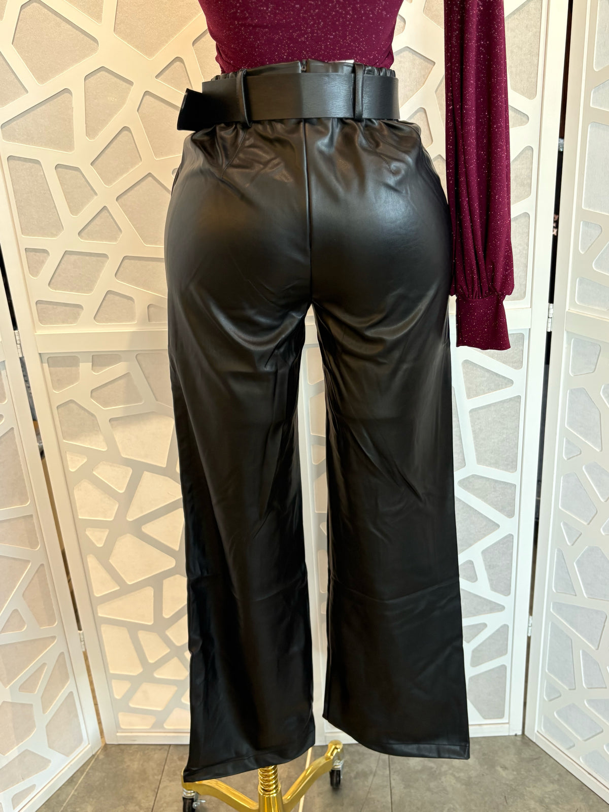 DALIA LEATHER PANTS WITH BELT