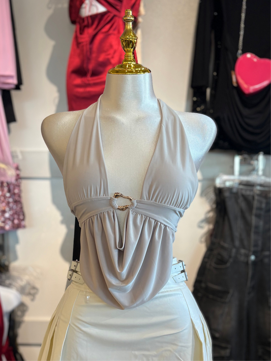 Front gold detail halter top