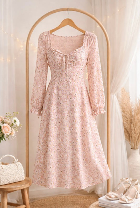 Blooming Petals Ruffle Midi Dress