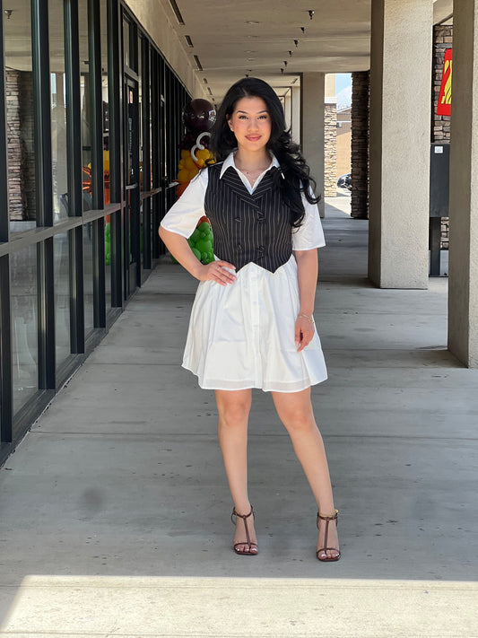 VEST WOVEN MINI DRESS