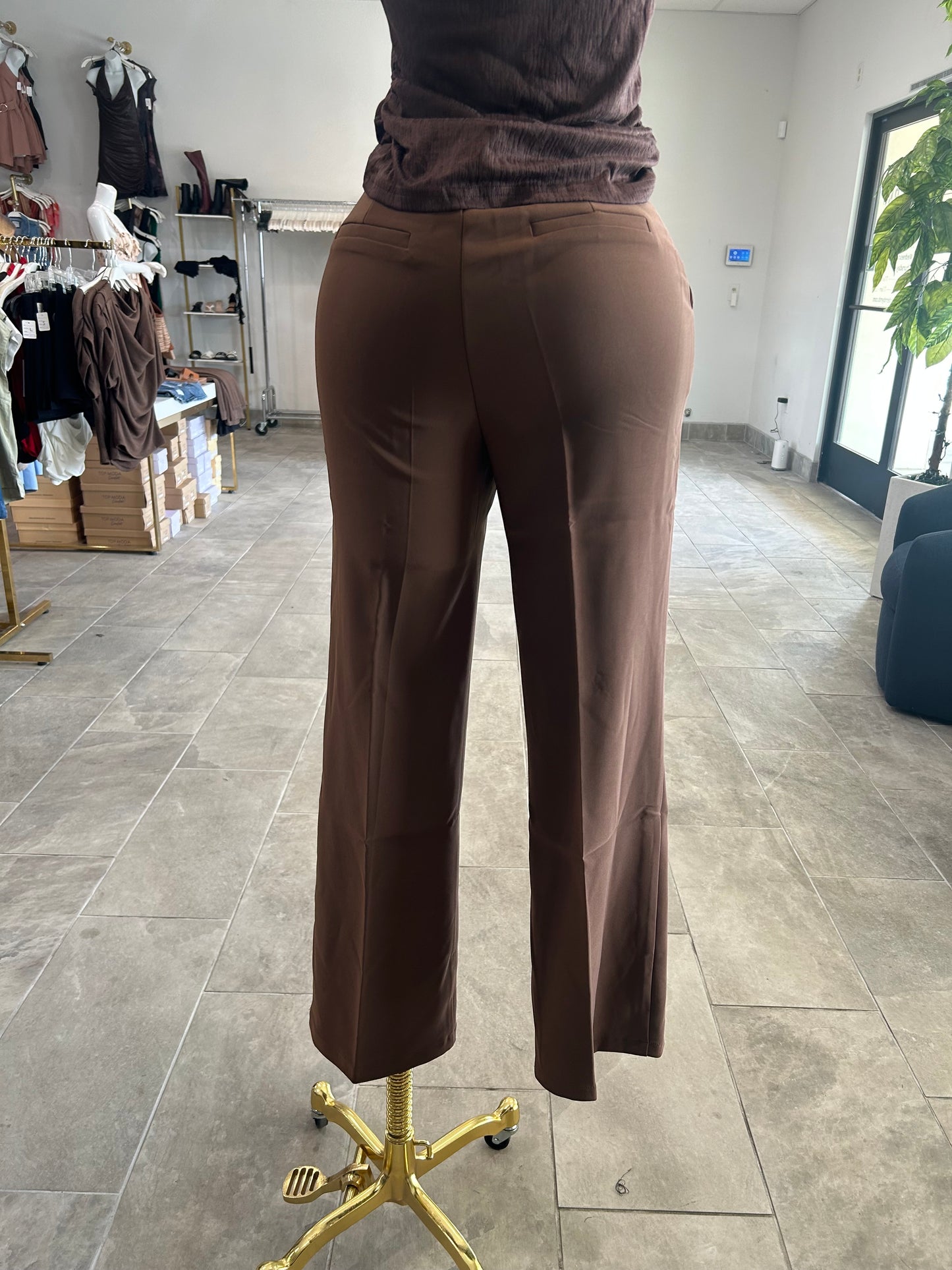 TEXTURE POLY SPAN STRAIGHT LEG PANTS