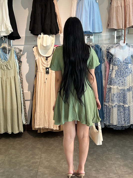 Frt Tie Woven Mini Dress