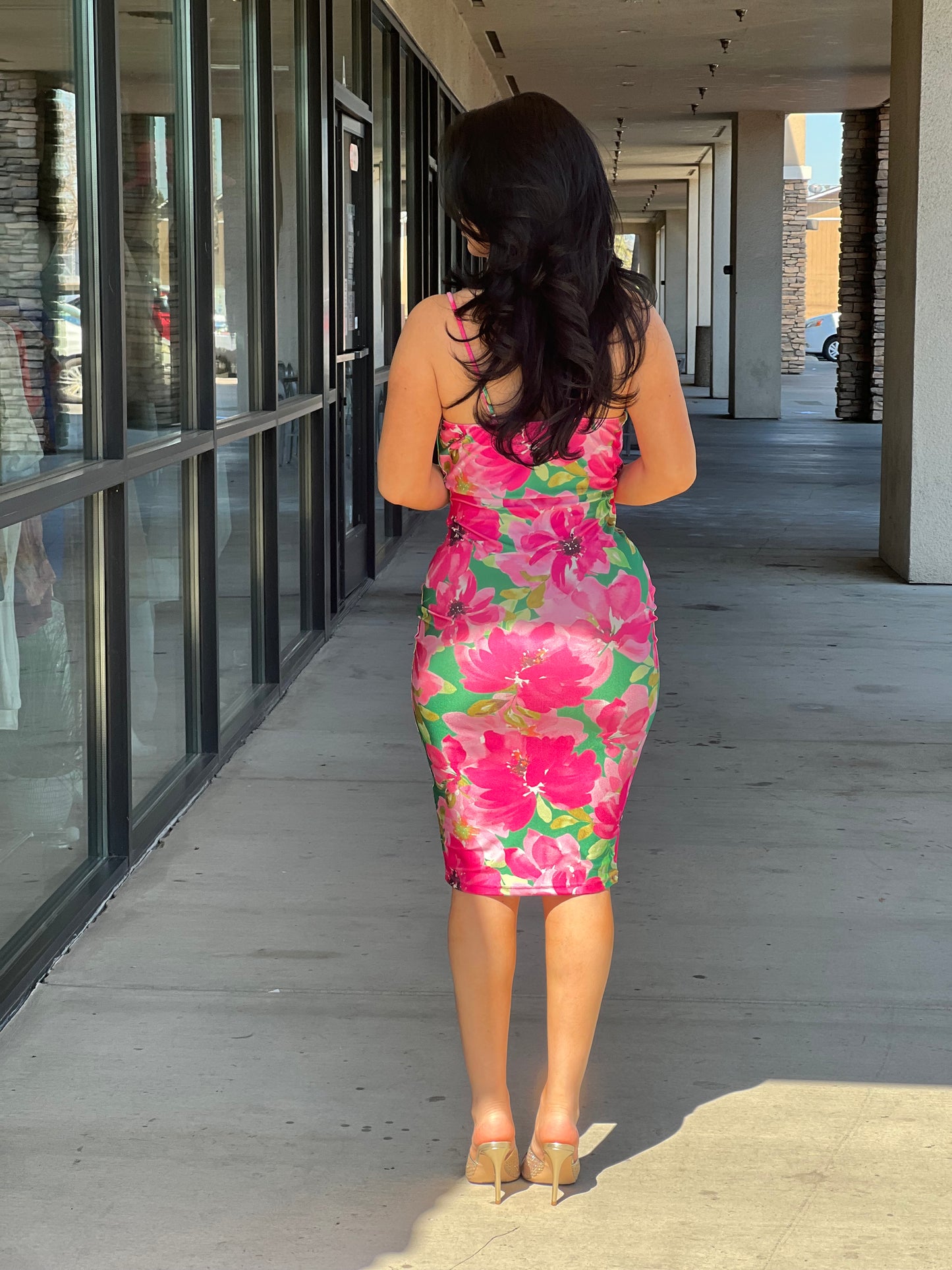 TROPICAL MIDI DRESS