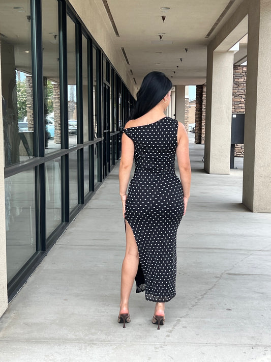 POLKA DOT MESH DRESS