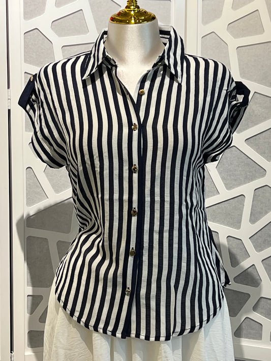 Striped Lightweight Woven Top