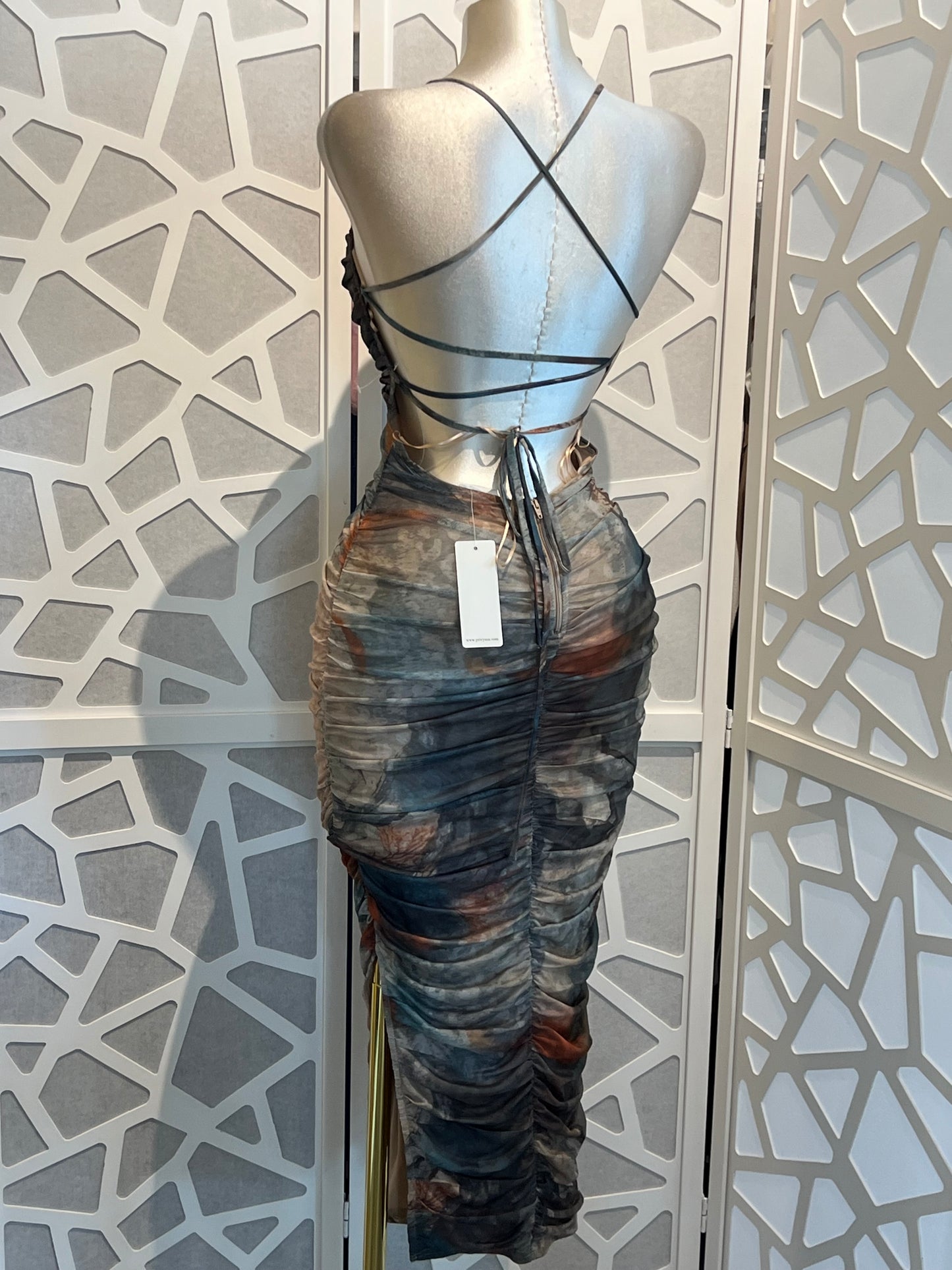 MARBELLA OPEN BACK MIDI DRESS