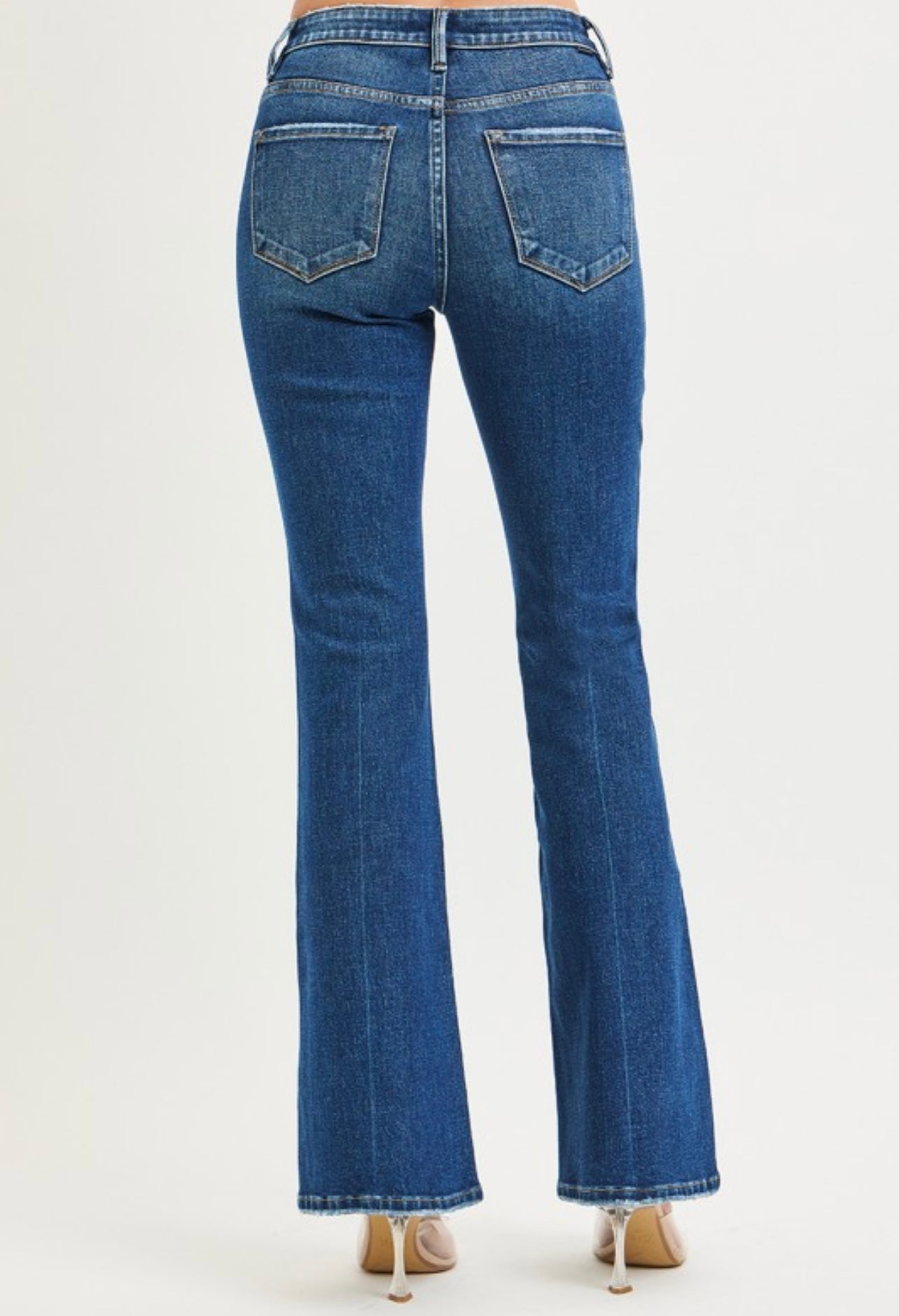 RISEN TUMMY CONTROL 4 WAY STRETCH HIGH RISE FLARE JEANS