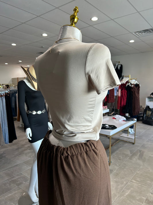 Basic Short sleeve crew neck double layer top