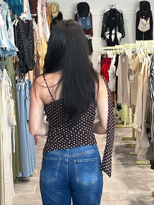 BLACK POLKA DOT TOP