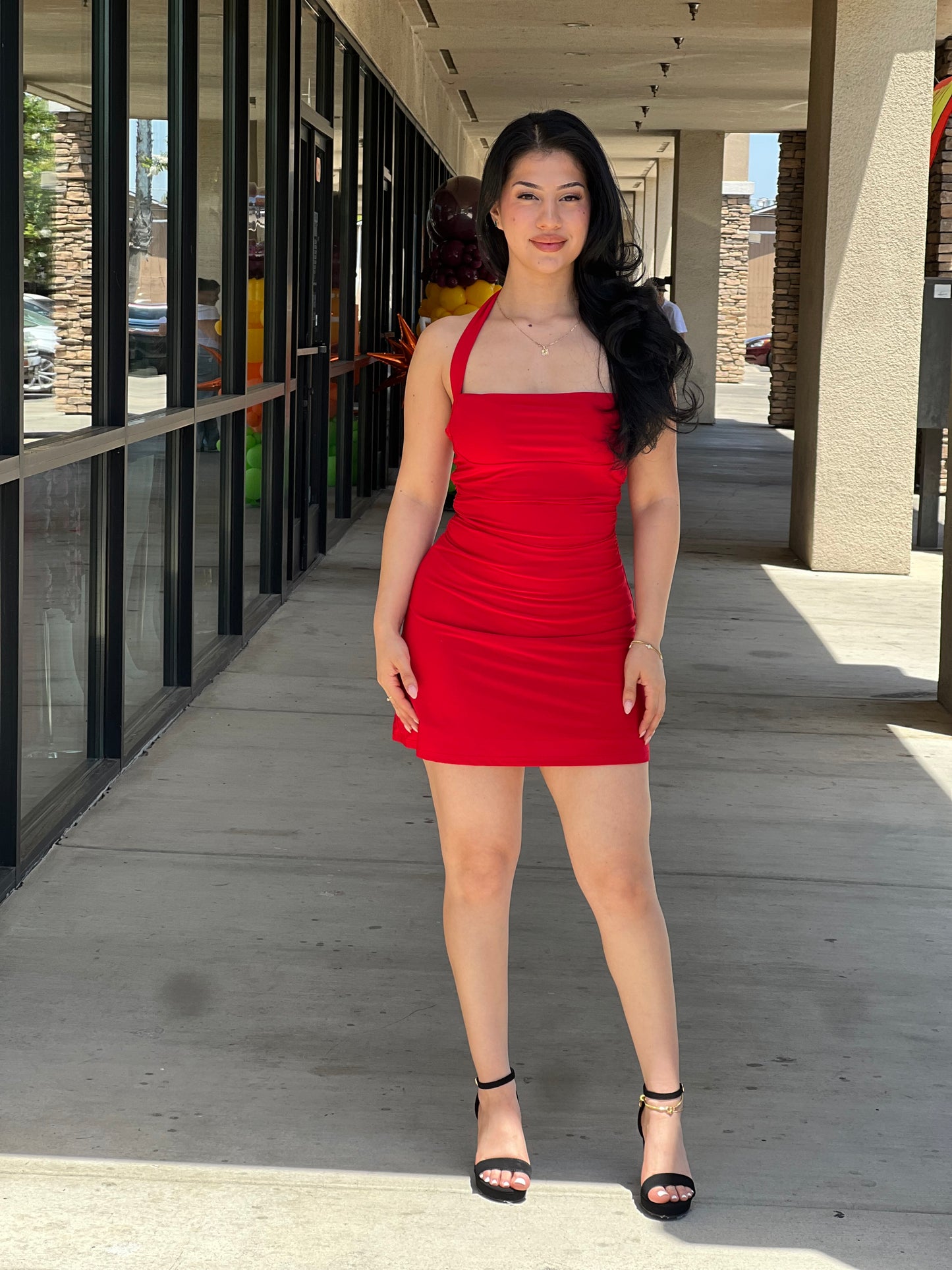 Monica halter mini dress