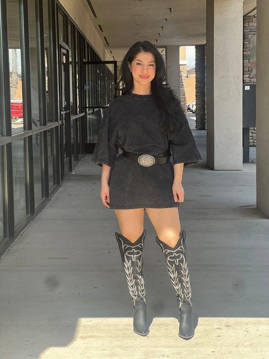 Rhinestone Studded Oversized Tee