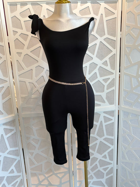 OFF SHOULDER CAPRI JUMPSUIT