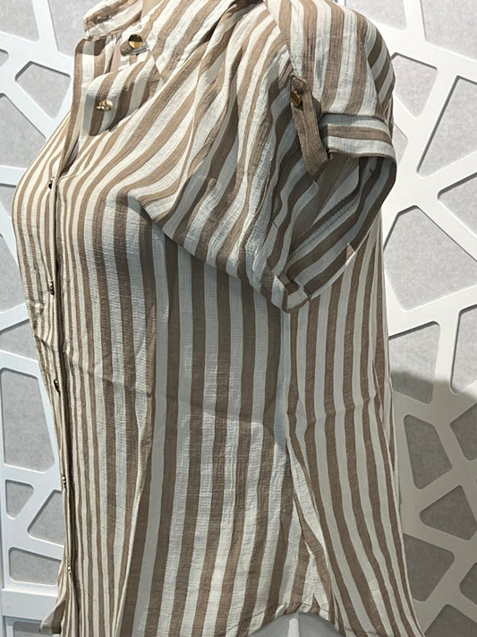 Striped Lightweight Woven Top