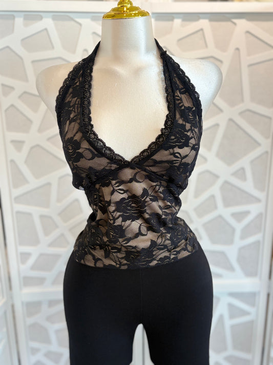 Lace halter top