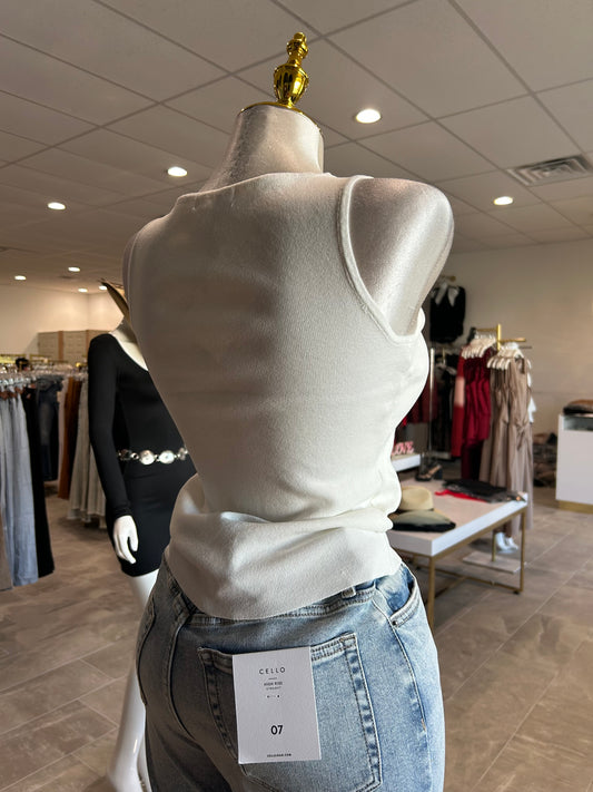 Sleeveless Front Metal Appliques Sweater Top