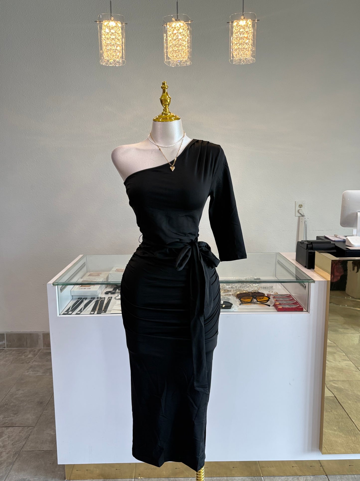 One sleeve dress