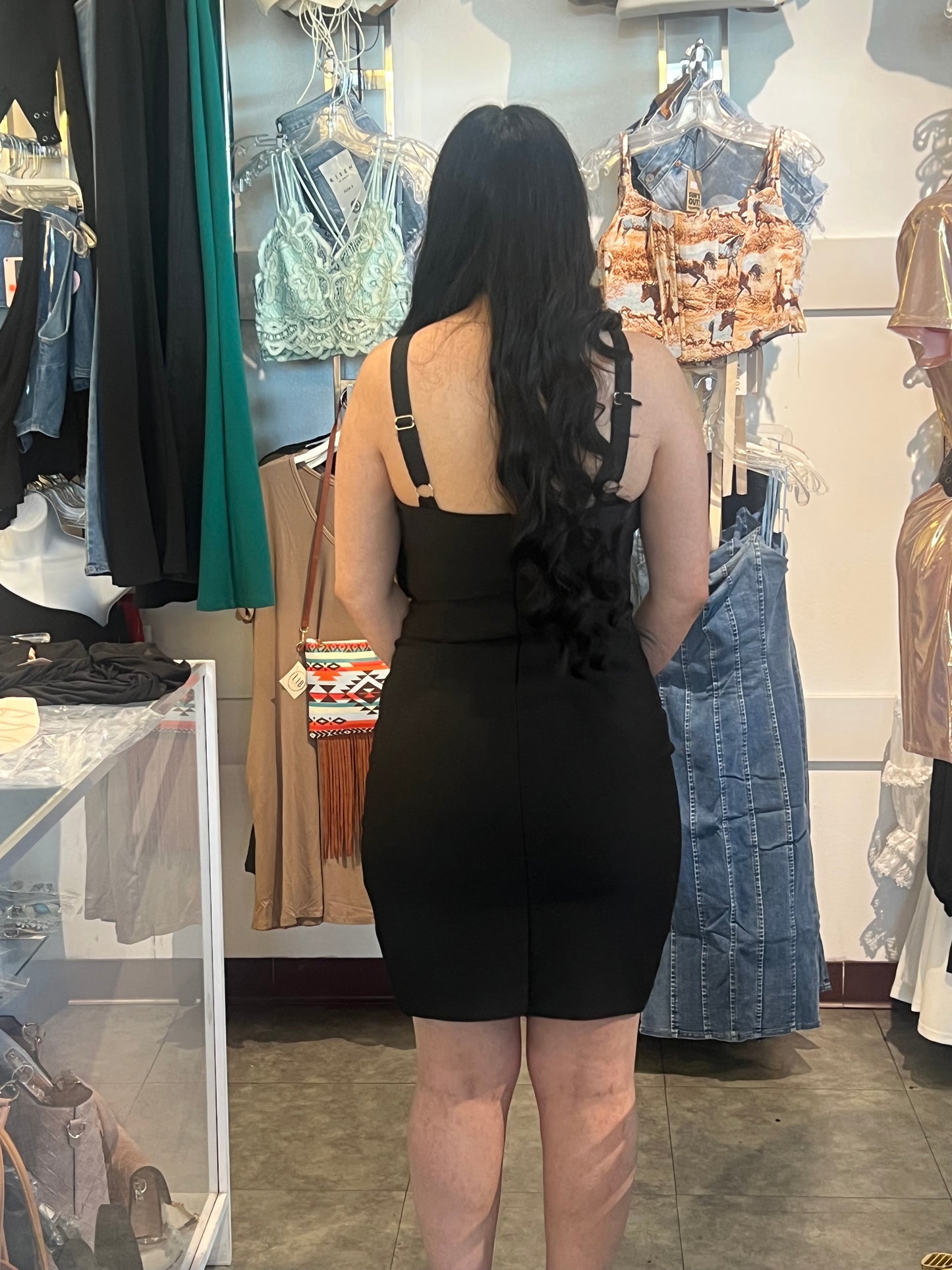 V-neck Slit Bandage Mini Dress