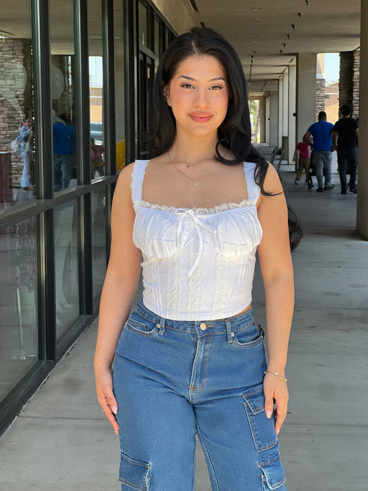 Lace-trim Corset Top