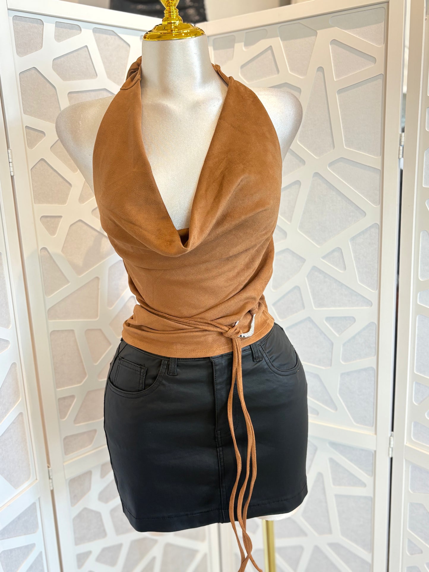 Suede halter top