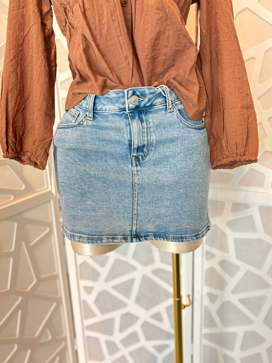 Denim mini skirt