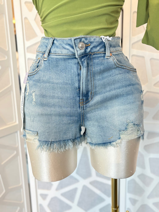 Straight fit high rise shorts