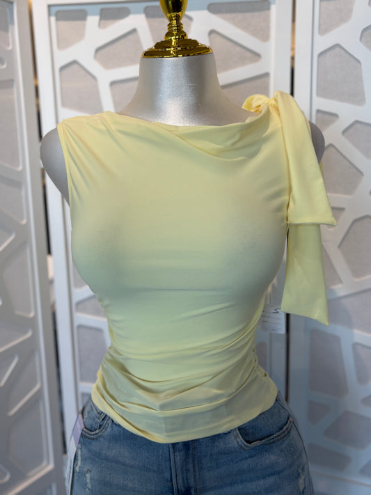 Jaz asymmetrical shoulder tie top