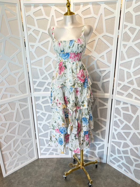 Floral tiered maxi dress