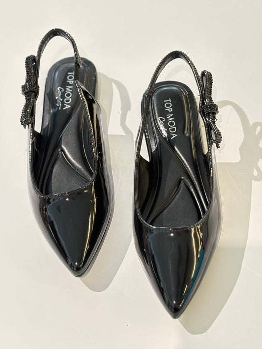 Rhinestone sling back pointed toe flats