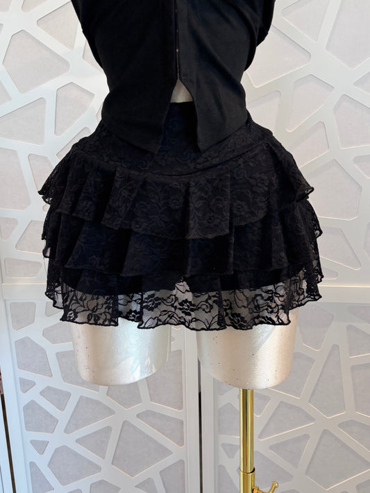 Flower lace skort