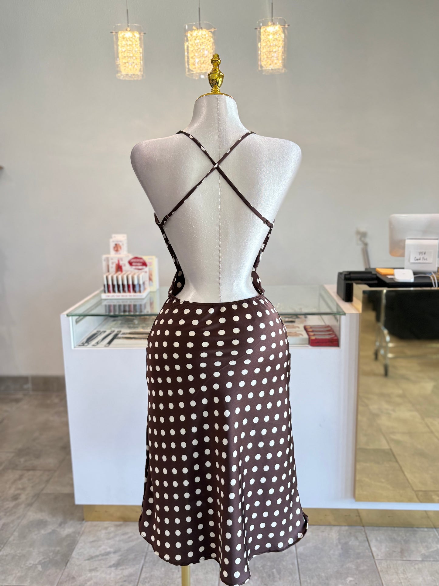 Polka Dot backless dress