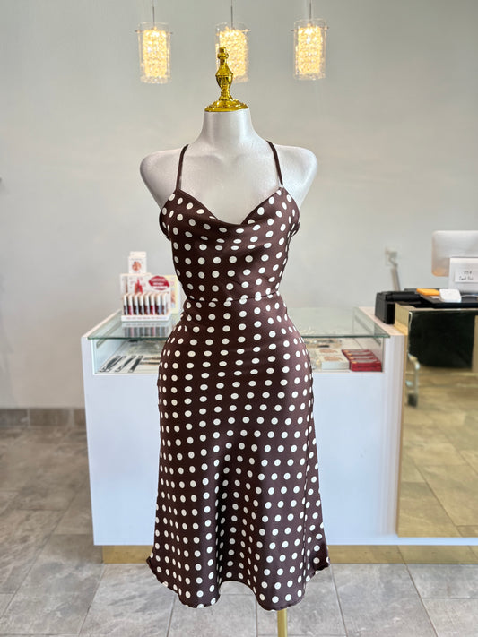 Polka Dot backless dress