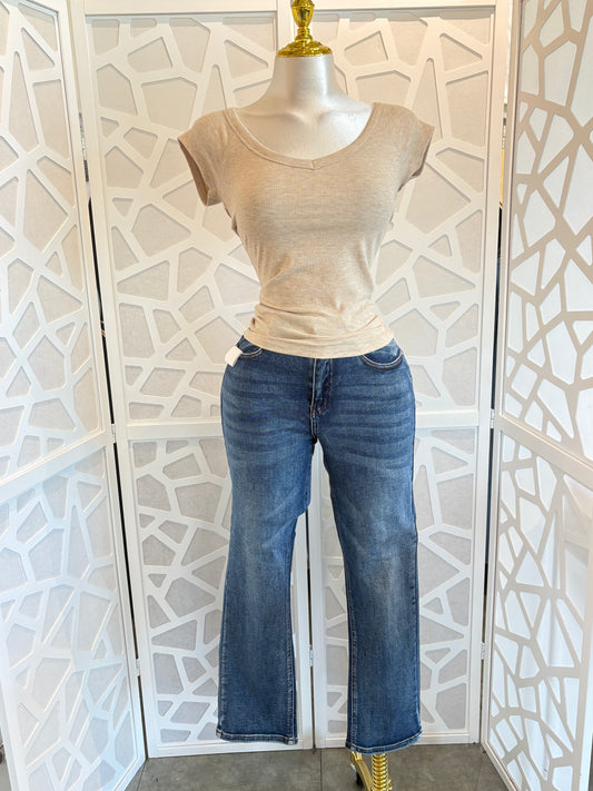 Straight high rise jeans