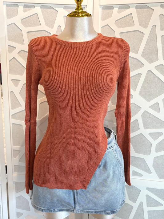 Asymmetrical long sleeve