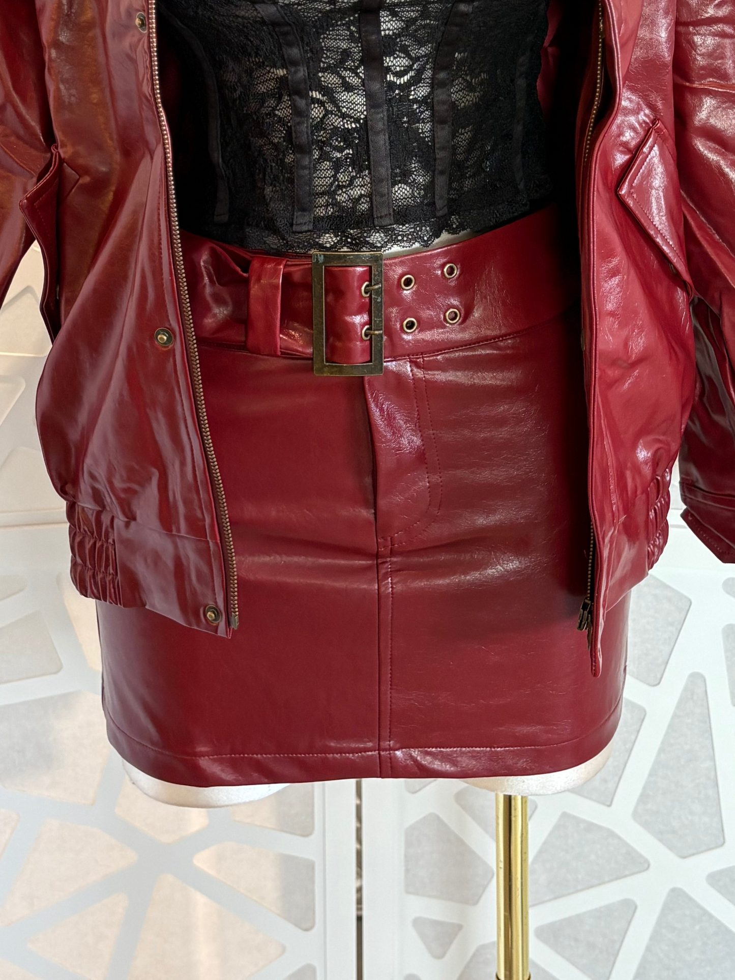 Faux leather skirt