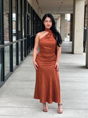 Elegance front drape detail dress