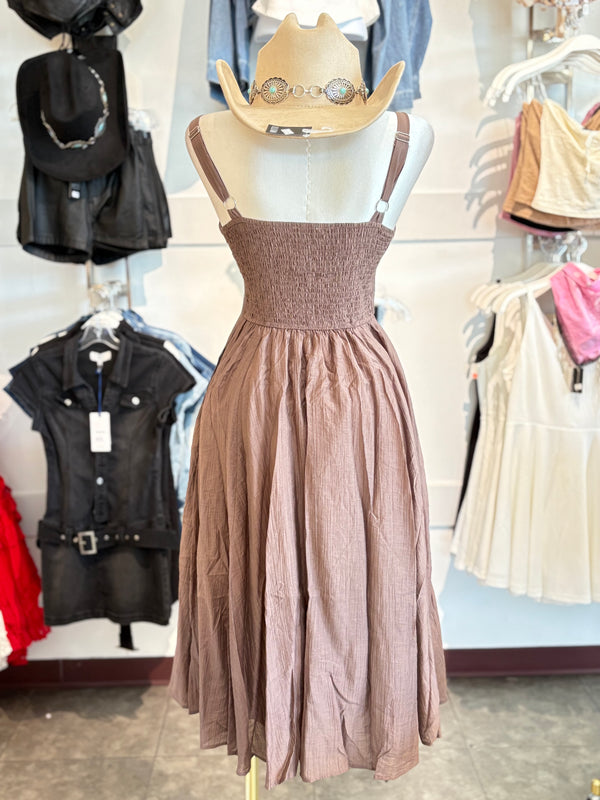 Bustier A-Line Midi Dress W/Pockets