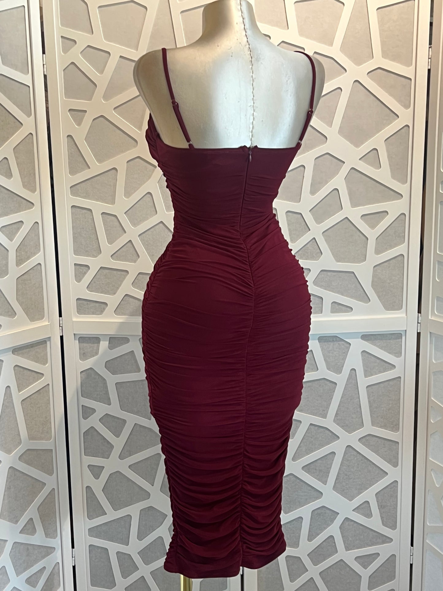 ANDREA MESH MIDI DRESS