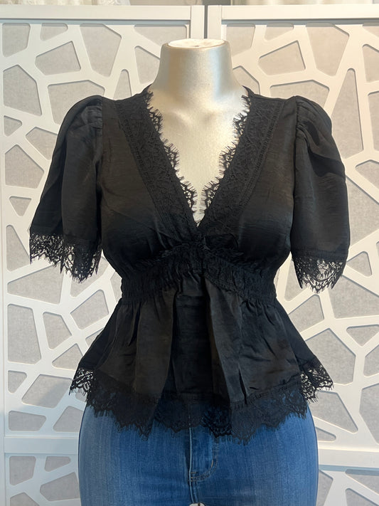Lace detail blouse