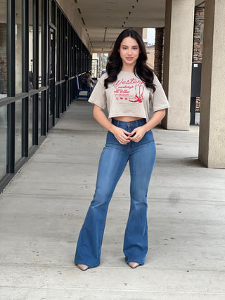 High Waisted Core Flare Jeans