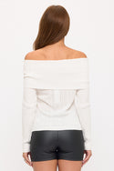 Off shoulder Long sleeve sweater