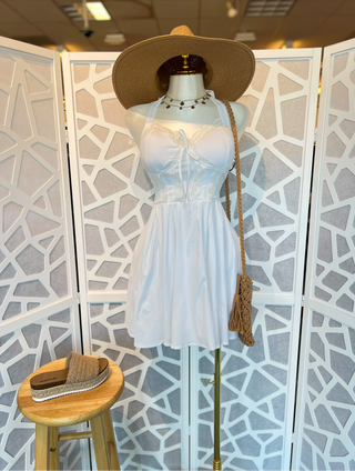 Corset Self-Tie Ribbon Zippered Dress