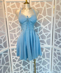 Corset Self-Tie Ribbon Zippered Dress