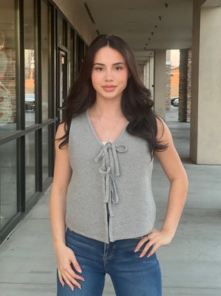 TIE FRONT SWEATER VEST